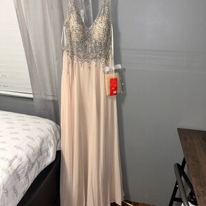 Gorgeous Sheer, Embellished Ballgown Dress